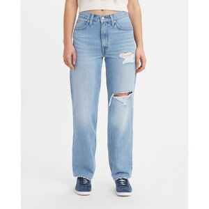 Levi's Mid-Rise 94's Baggy Jeans Light Wash Distressed Women's Size 34x 31